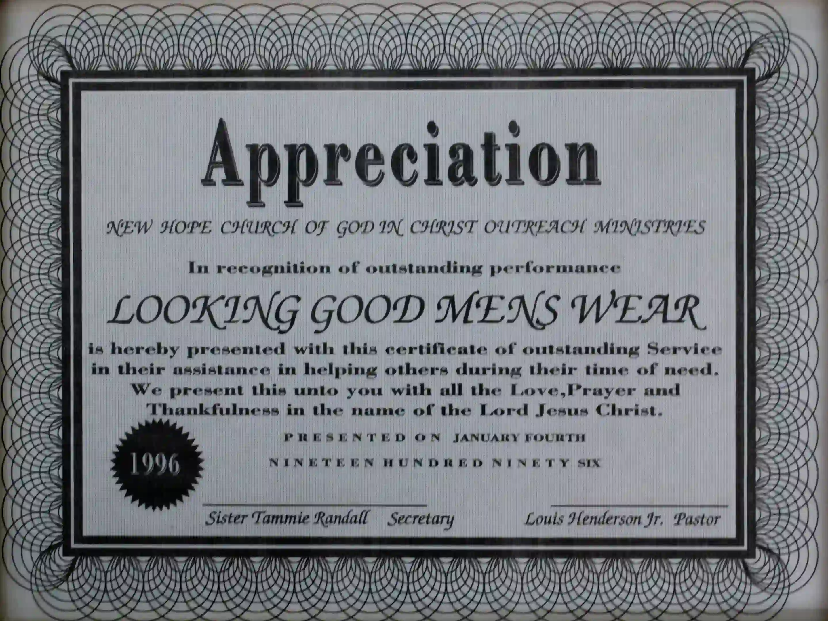 1996 certificate